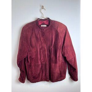 Vintage West Bay Saks Fifth Avenue Leather Bomber Maroon 14